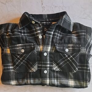 Boys Black and White Fuzzy Fleece Jacket with Warm Faux-Fur Lining